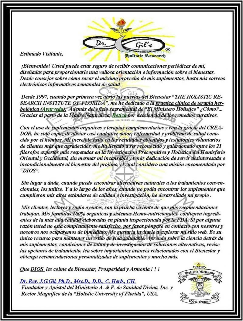 WELCOME TO DR. GIL'S HOLISTIC WELLNESS FORMULAS